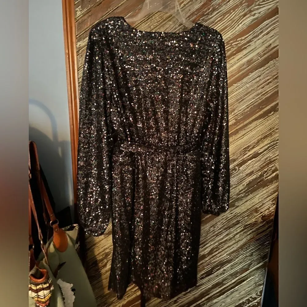 Ann Taylor Loft sequins wrap dress